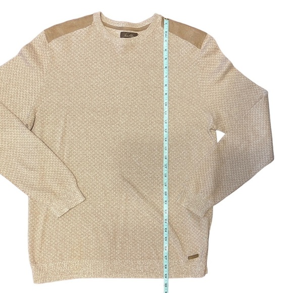 Tasso Elba Mens Knit Pullover Crewneck Sweater in Taupe Heather - Picture 4 of 7